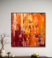 Abstraktes Acrylbild „Heart of flames“ Rot Orange 80cm x 80cm Wandsbek - Hamburg Tonndorf Vorschau