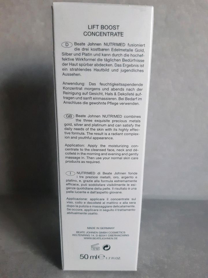 Beate Johnen Nutrimed Lift Boost Concentrate NEU in Weilburg