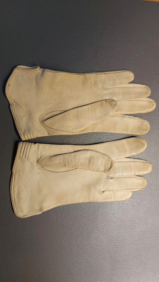 Damen Leder Handschuhe, beige, orig.50er Jahre, alt,Vintage antik in Hohenhameln