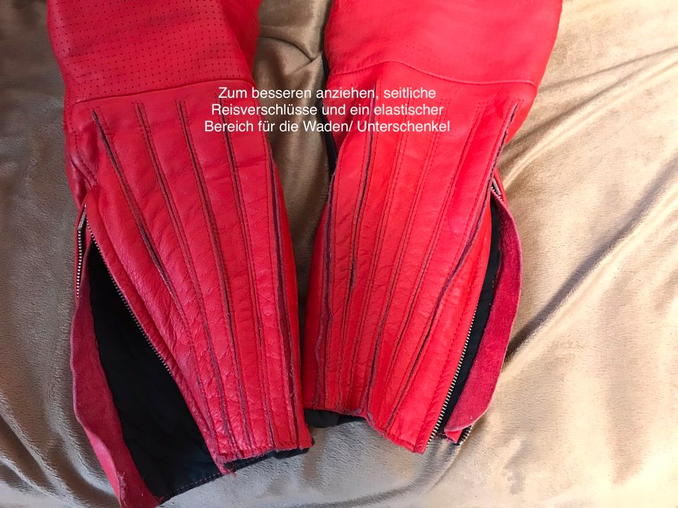 Damen Motorrad-Lederhose rot +Schutzbekleidung Kinder gebraucht in Solingen