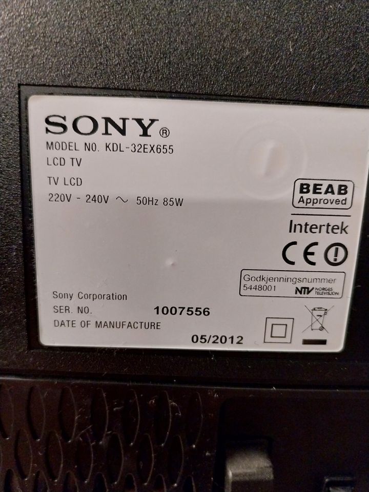Fernseher Sony 32EX655 und DVD-Player Panaconic DMR-ES15 in Hörstel