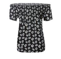 Carmen Shirt Bluse schwarz weiß Blumen Viskose 44 Baden-Württemberg - Rottweil Vorschau