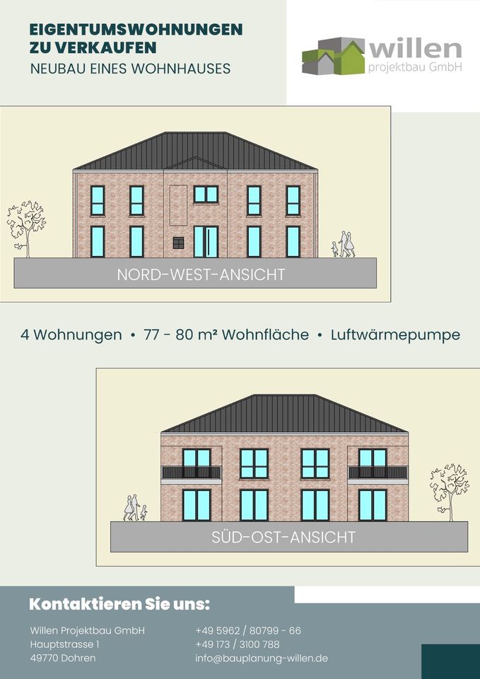 Eigentumswohnungen zu verkaufen - Neubau eines Wohnhauses in Nortrup
