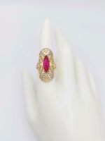 Ring orientalisch/ Gold 585/ Farbstein pink/ Gr. 57/ 538 Kreis Pinneberg - Quickborn Vorschau