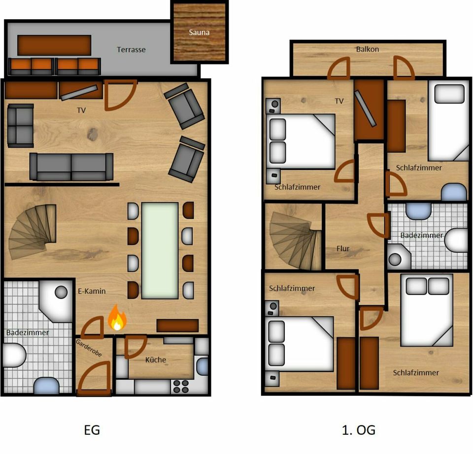 Ferienhaus Viola für 7p -  See, Wald, Sauna, WLAN in Kirchheim