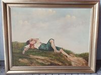 Bild/Gemälde „Junge im Gras“ vom Künstler E. Kunkel Nordrhein-Westfalen - Olfen Vorschau