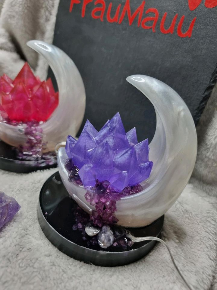 Mond Lampe Amethyst Rosenquarz witchy gothic wicca Unikat Kristal in Hamburg