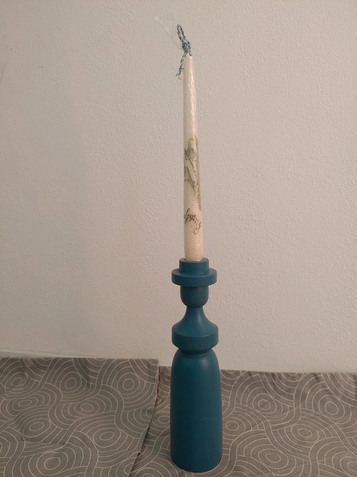 Kerzenständer / Kerzenhalter türkis Echtholz NEU in Erlangen