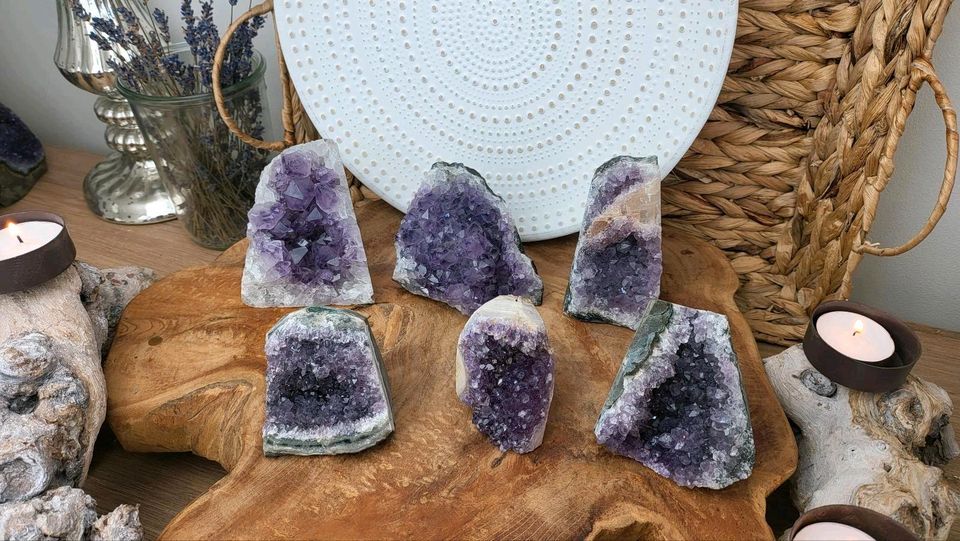 ⚜️ Amethyst Amethystdruse Druse Cluster Calcit Quarz Stufe in Minden