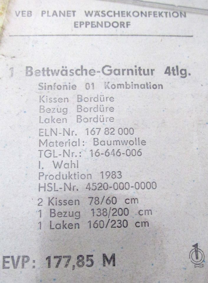 original DDR-neue Bettwäsche Garnitur Baumwolle  * Extravagant in Chemnitz