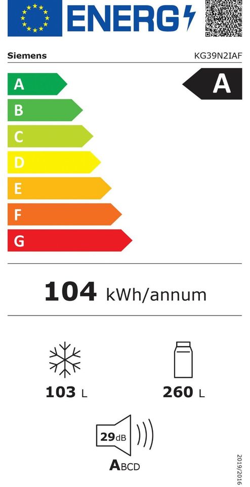 SIEMENS Kühl-/Gefrierkombination iQ300 KG39N2IAF in Steinbach