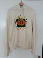 Gucci Hoodie mit Gucci Logo Print in Beige/Creme Wandsbek - Hamburg Jenfeld Vorschau