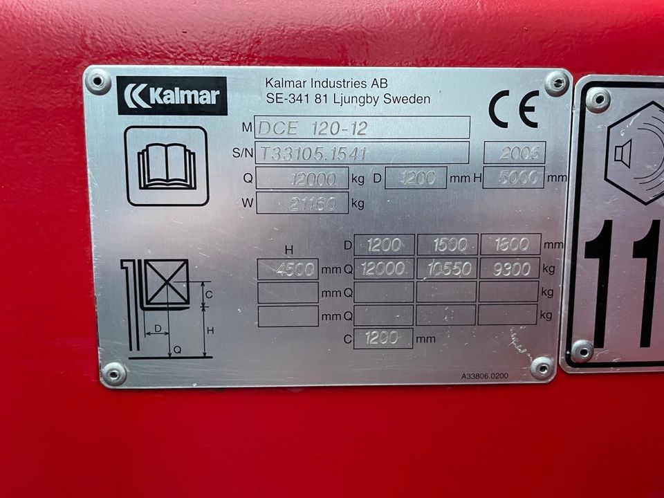 Kalmar DCE 120-12, ANGEBOT Stapler,12t bei1200mm,o.17,5t bei600mm in Saarburg