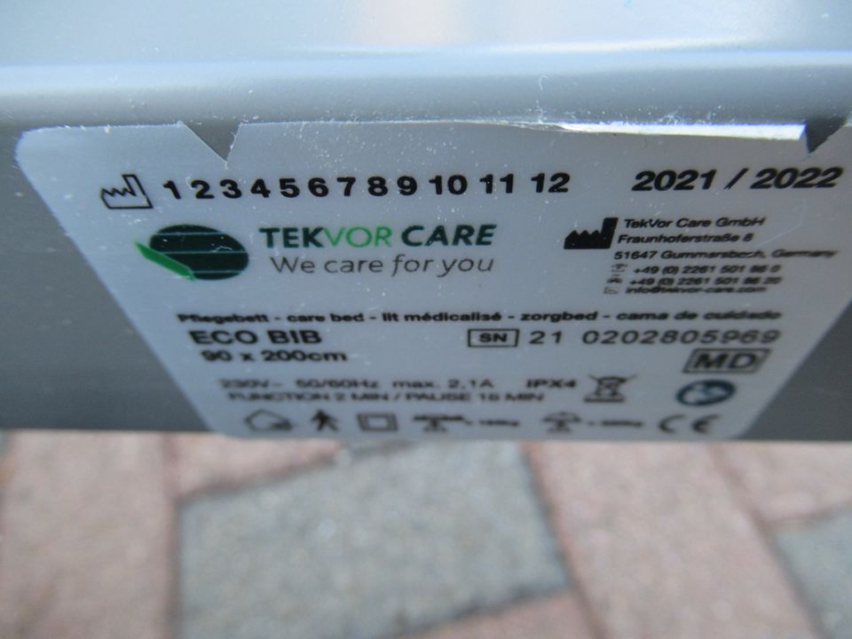 Elektrisches Pflegebett TEKVOR CARE Eco-BiB in Fridingen an der Donau