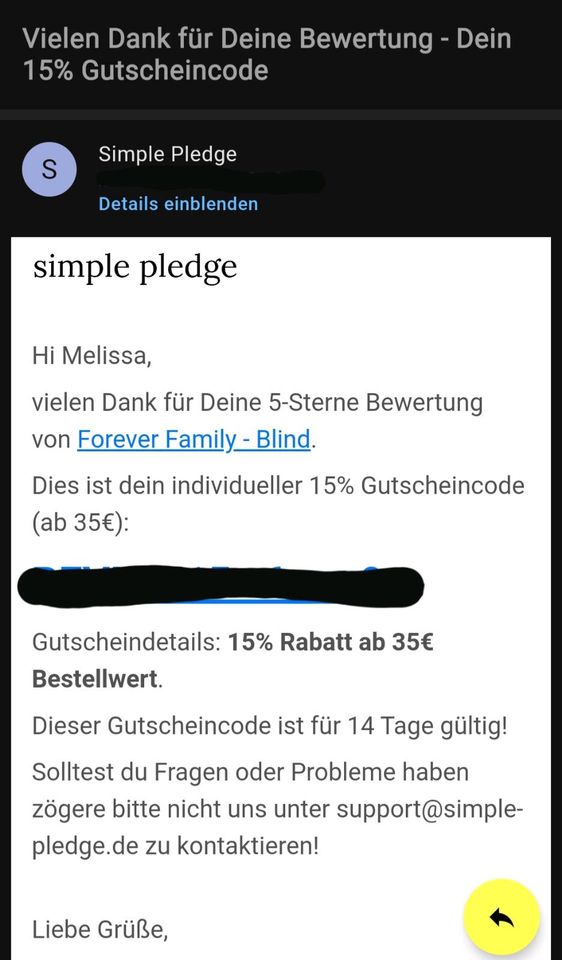 Simple Pledge 15% Rabattcode in Ansbach