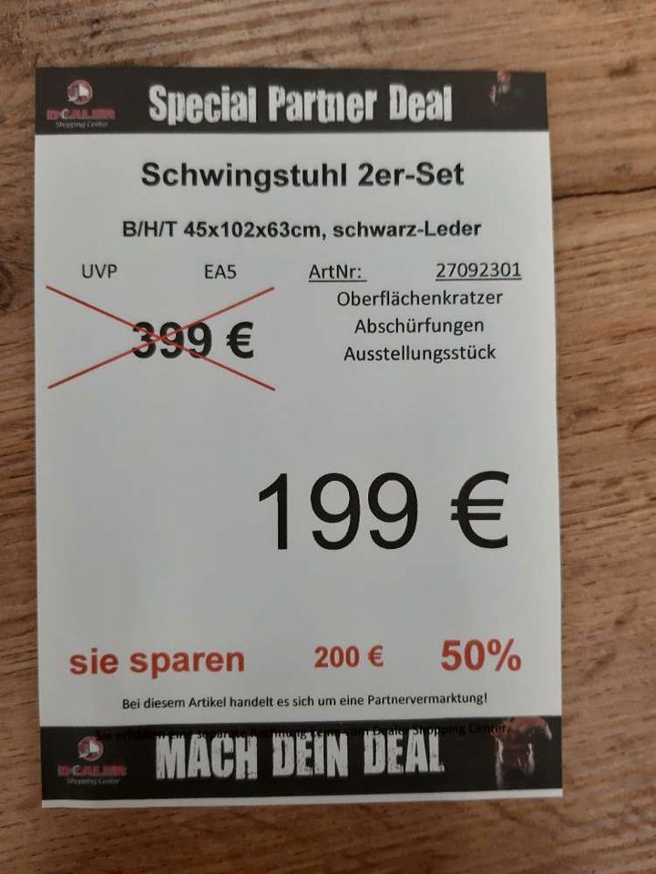 Esszimmerstuhl, Schwingstuhl 2er Set, sstatt399 Euro in Zeitz