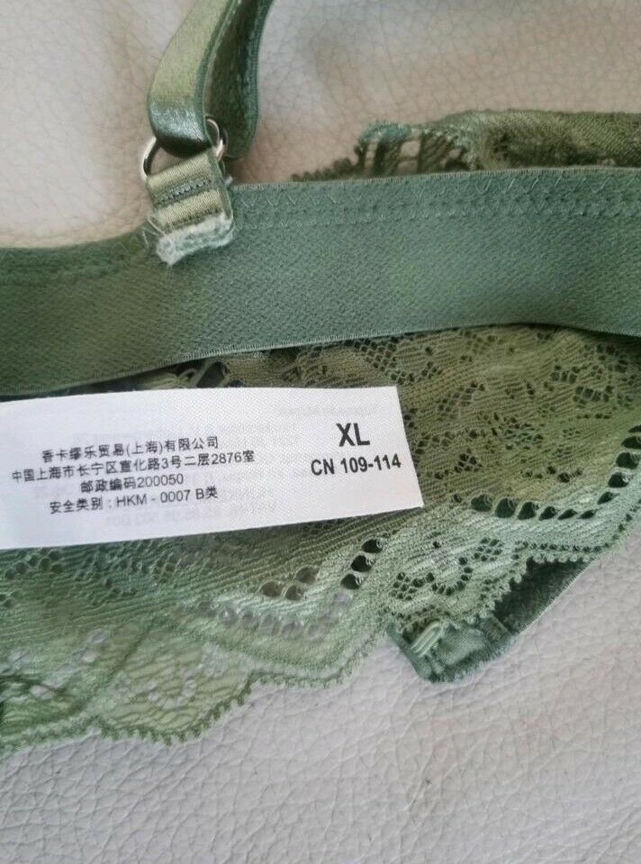 Bralette khaki Spitze Triangel Bra Bustier Muster Hunkemöller XL in Schwieberdingen