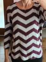 Street one Shirt halbarm grau aubergine Zick zack Strick Gr. 36 M Niedersachsen - Ritterhude Vorschau
