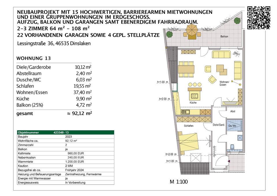 Voll vermietet!!! Dinslaken-Stadtmitte-Mitten im Leben-Mitten in der Stadt  680 - 1150€ * 64,85 - 108,95 m² *  Bezug ca. II. Quartal 2024  15 Passende Wohneinheiten in diesem Projekt in Dinslaken