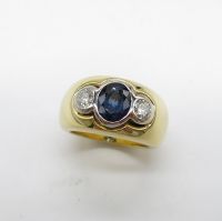 750/-er Gold - Ring Saphir & Diamanten ca.0.40ct. - Gr.55 Duisburg - Duisburg-Mitte Vorschau