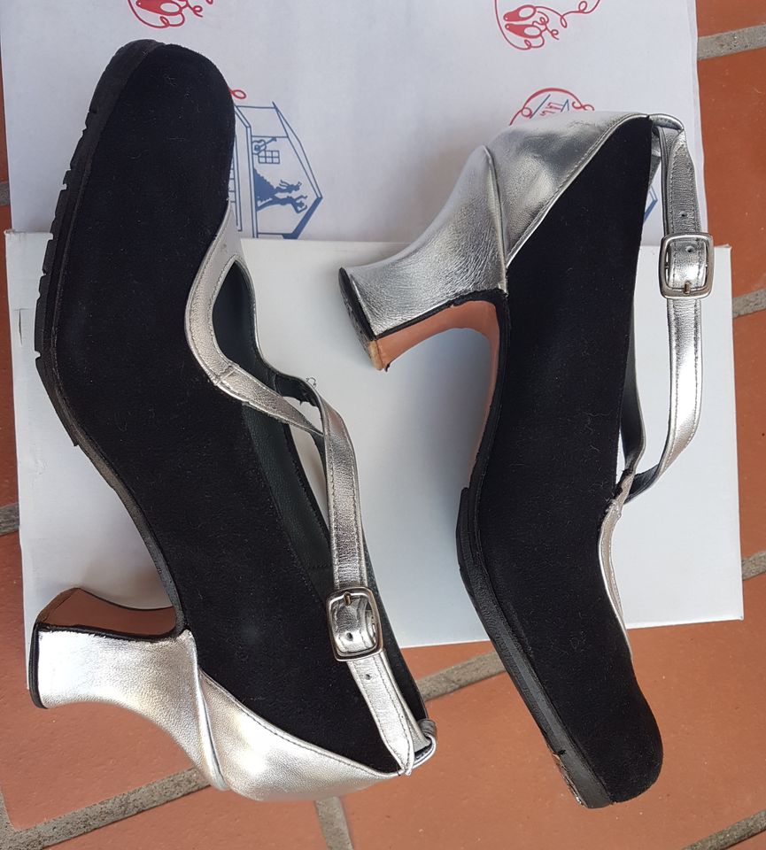 Profi Flamenco Tanz Schuhe Gallardo Gr. 38,5 schwarz silber Leder in Berlin