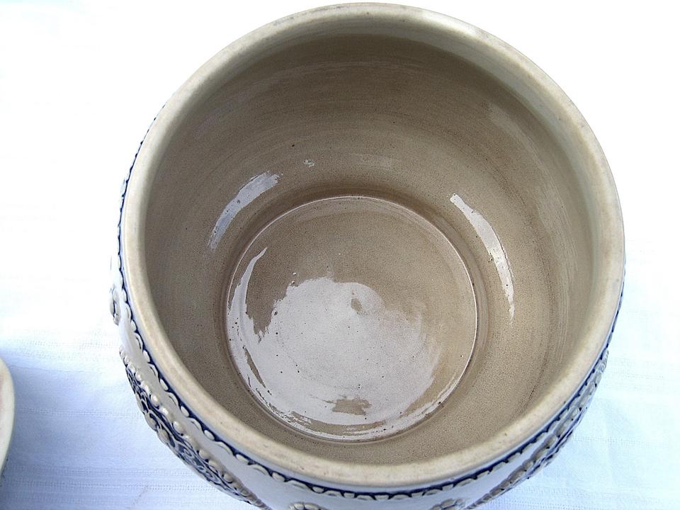 Jugendstil Keramik Bowle mit Deckel Blau-Grau 6 Liter - No 1630 - in Dortmund