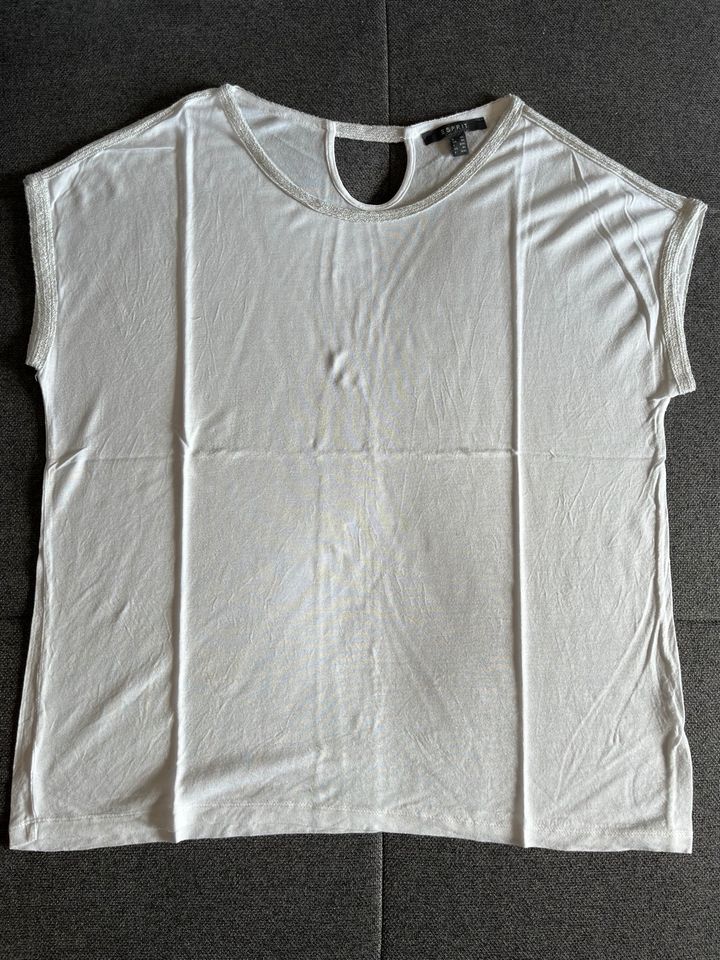 T-Shirt Esprit Damen Gr. XL leicht cremefarben mit silber in Schefflenz