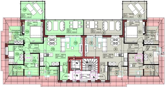 Eindrucksvolle Ferienwohnung im Obergeschoss eines Neubauvorhabens im Ortskern von Wangerooge (Objekt-Nr.: 6282) in Wangerooge