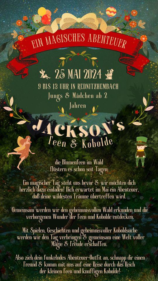 Jackson‘s Feen & Kobolde - 25. Mai / MinisCamp Kind Ferien in Nürnberg (Mittelfr)