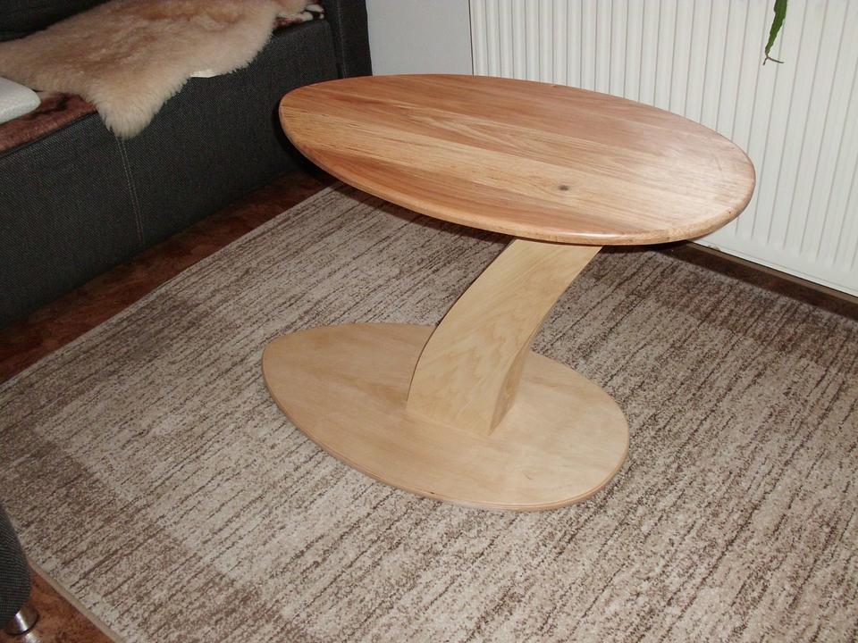 Beistelltisch Couchtisch aus Holz Tisch Oval Wohnzimmertisch in Wachstedt