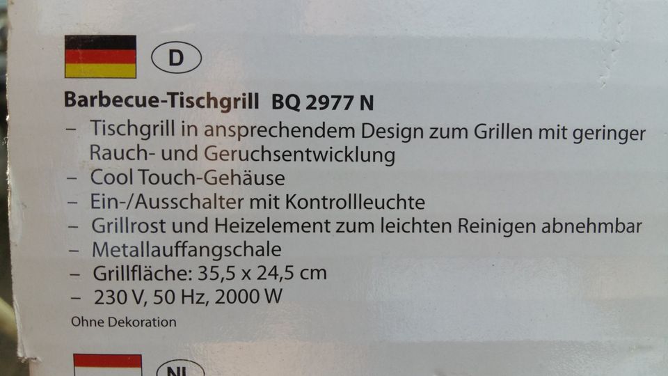 Barbecue Tisch- Grill Balkongrill CLATRONIC BQ2977N in Senftenberg