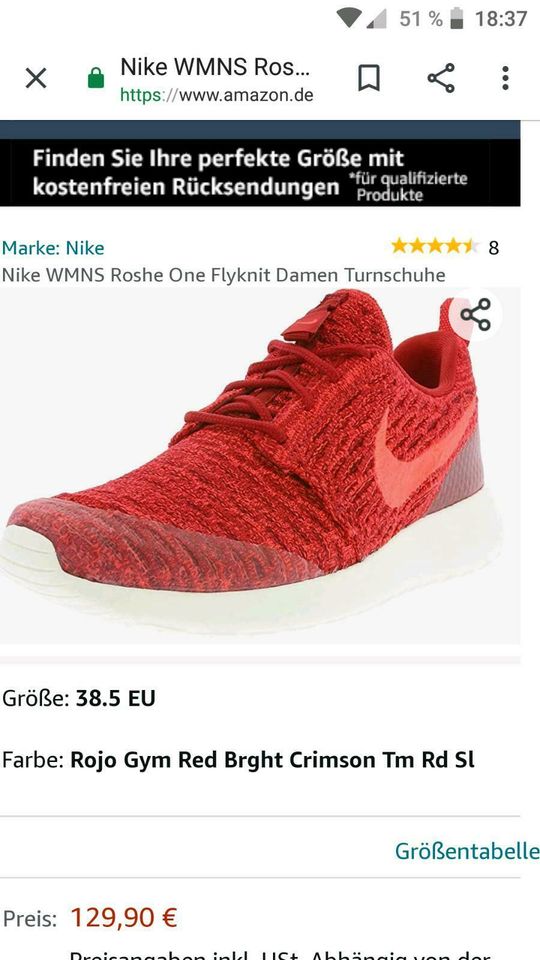 Nike Roshe One Flyknit, Sneaker Damen, Gr. 37,5 in Baden-Württemberg -  Reichenbach an der Fils | eBay Kleinanzeigen ist jetzt Kleinanzeigen