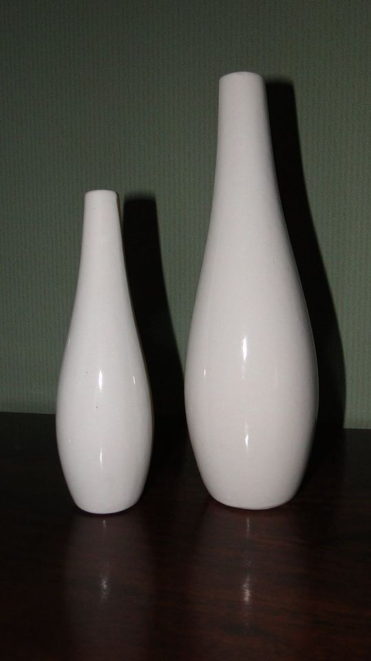 2 Vasen Blumenvasen weiss/ beige Keramik in Burg (Spreewald)