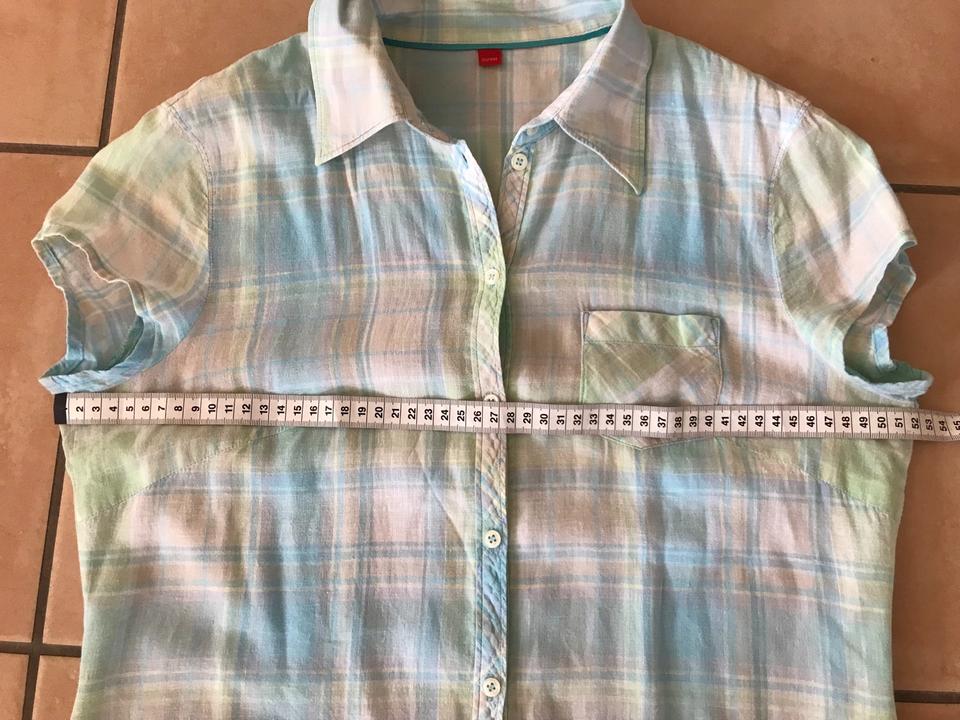 ESPRIT Sommer-Bluse L 38/40 pastell-farben beige mint-grün in Brücken (Pfalz)