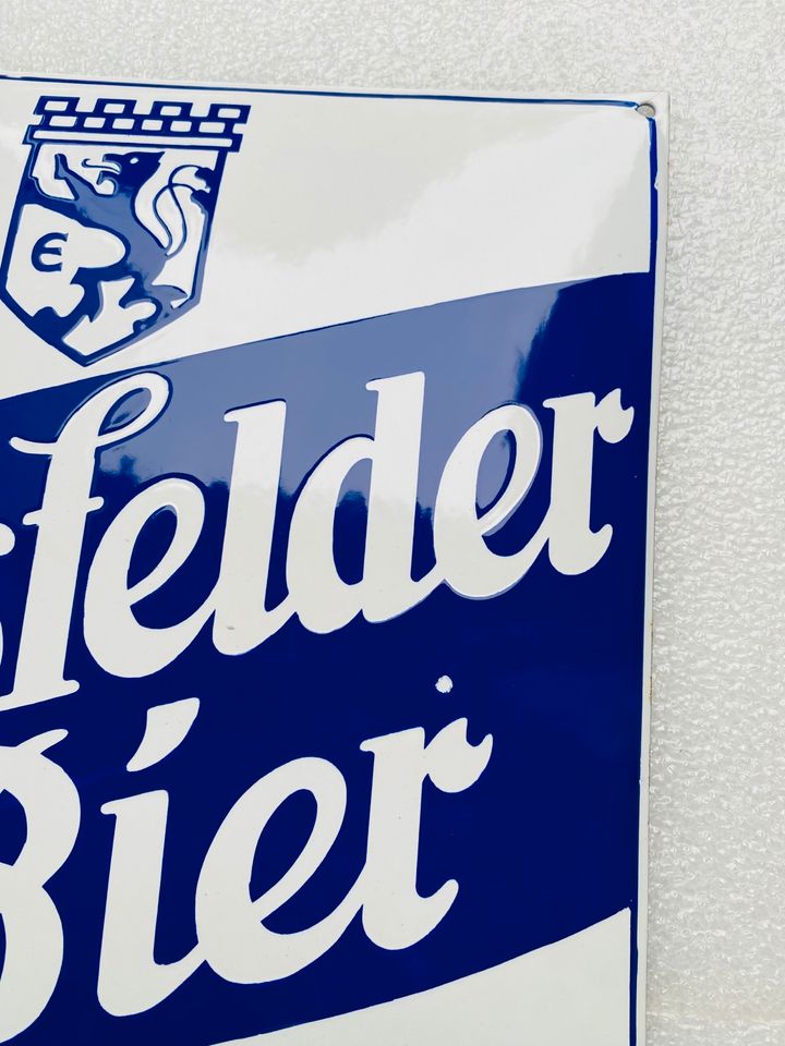 ‼️ EMAILSCHILD Eisfelder Bier Emailleschild um 1930 in Schiffweiler