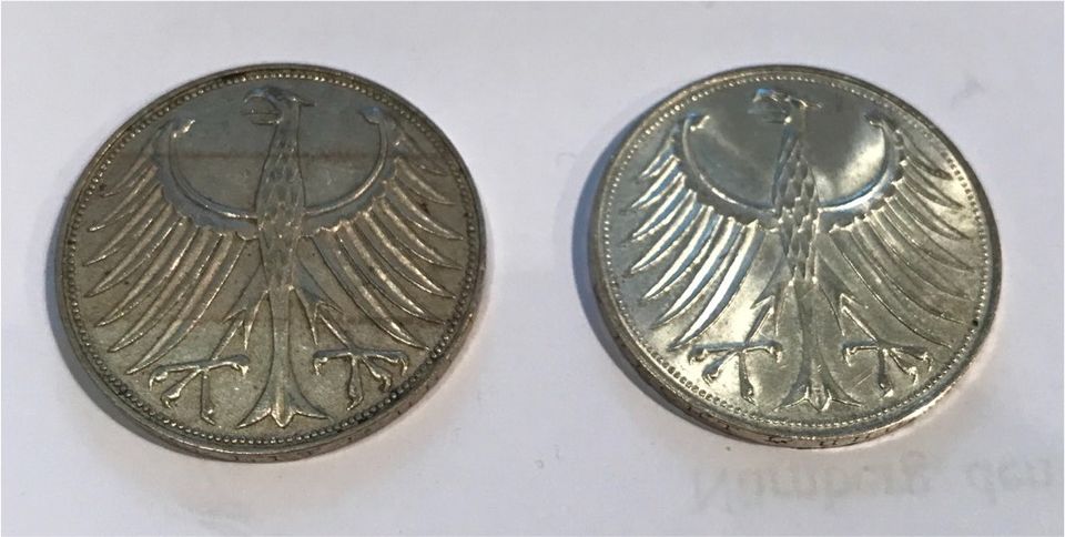 5 deutsche Mark Münze 1968 & 1966 in Nürnberg (Mittelfr)