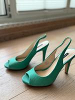 H&M Sandalen Echtleder High Heels Grün Gr. 39 Kroko Hessen - Dreieich Vorschau
