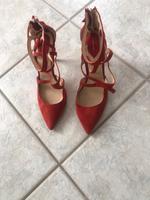 Pumps Sandale  G.  41 rot Wildleder schöner Absatz Bayern - Baldham Vorschau