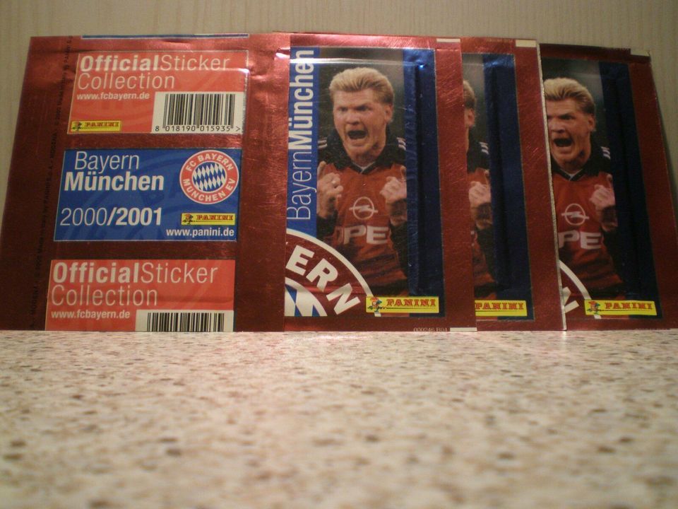 BAYERN MÜNCHEN 2000/01 *4 lose Sticker und 6 Tüten*PANINI RARITÄT in Harsewinkel