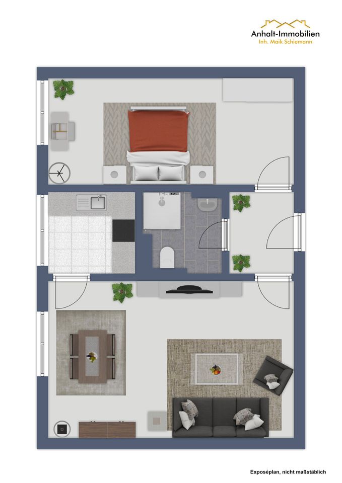 Altengerechtes Wohnen | Schöne geräumige 2-Raumwohnung in Wolfen in Wolfen