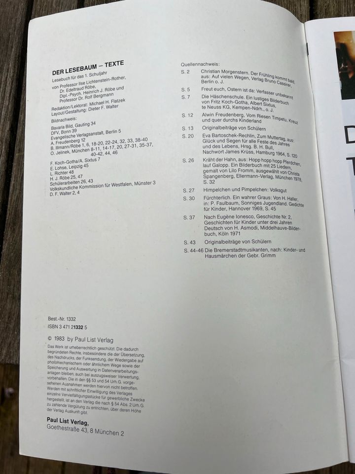 Lichtenstein/Rother“Der Lesebaum“1.Klasse von 1983 in Winnweiler