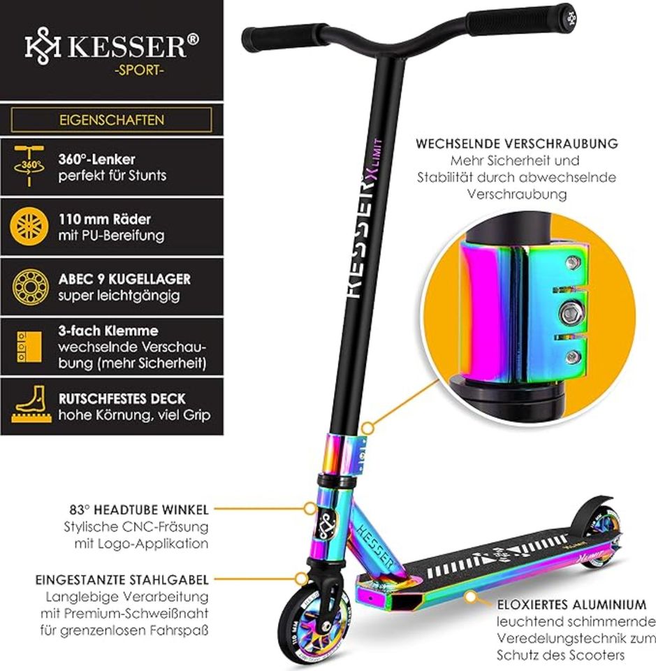 KESSER Stunt Scooter X-Limit-Pro Funscooter Stuntscooter in Grefrath