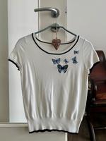 Weißes T-Shirt mit blauer Schmetterling-Stickerei von Orsay Schleswig-Holstein - Bad Bramstedt Vorschau