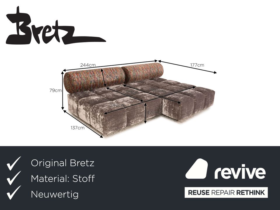 Bretz Ed Stoff Ecksofa Grau Sofa Couch Ausstellungsstück in Köln