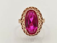 Riesiger russischer 583 Gold 14 k Pink Turmalin Ring Jugendstil Niedersachsen - Reinstorf Vorschau