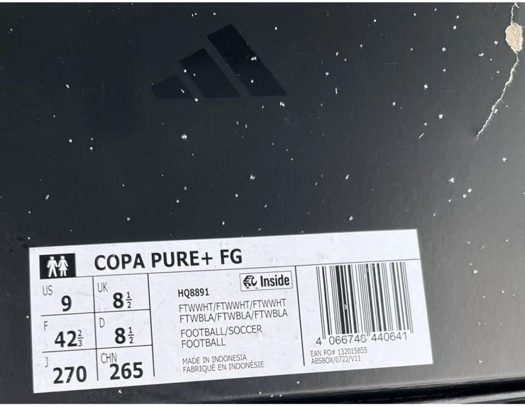 Adidas COPA Pure+ FG Pearlized White Gr. 42 2/3 NEU in Weißenfels