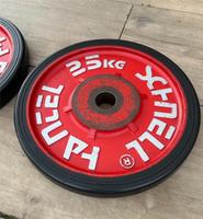 2 x 25 kg Schnell Hantelscheiben Olympia Gusseisen Gummiert 50mm Brandenburg - Panketal Vorschau