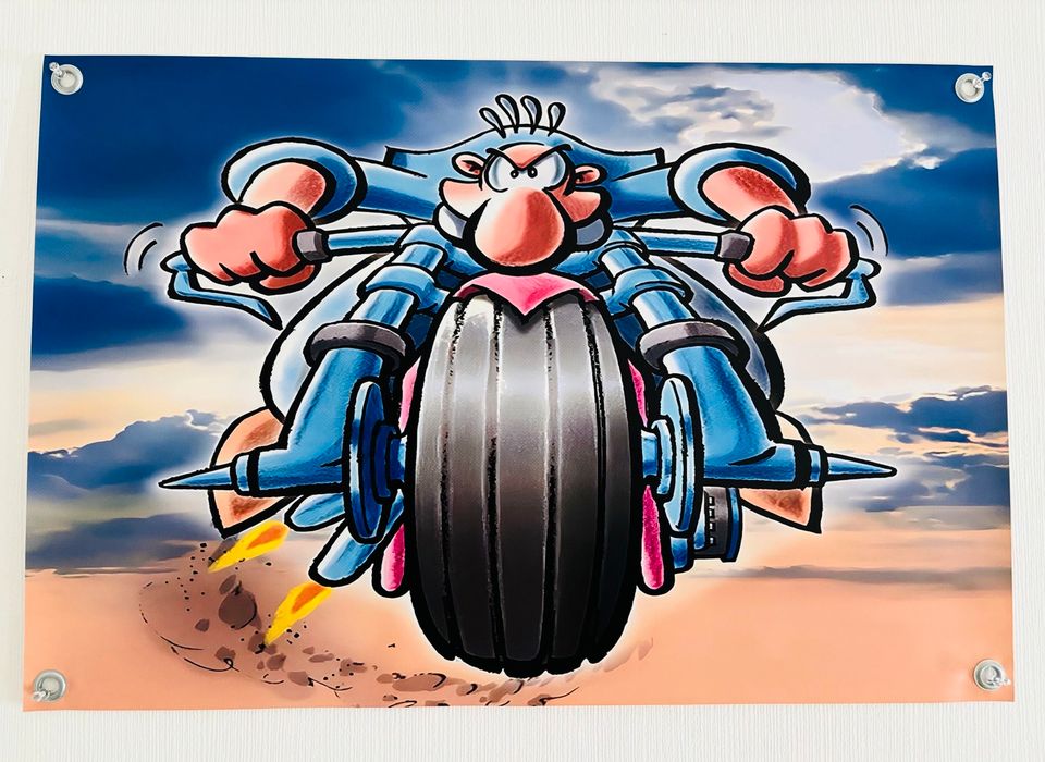 WERNER Harley Comic Banner Bild Honda Suzuki Motorrad Moped Film in Aldenhoven