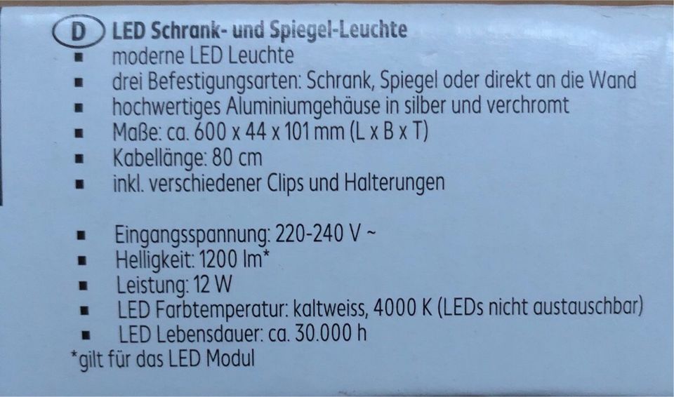 LED Schrank- und Spiegel-Leuchte in Aachen