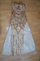 Abendkleid Flapper beige mit gold Gr. 34 Düsseldorf - Lichtenbroich Vorschau